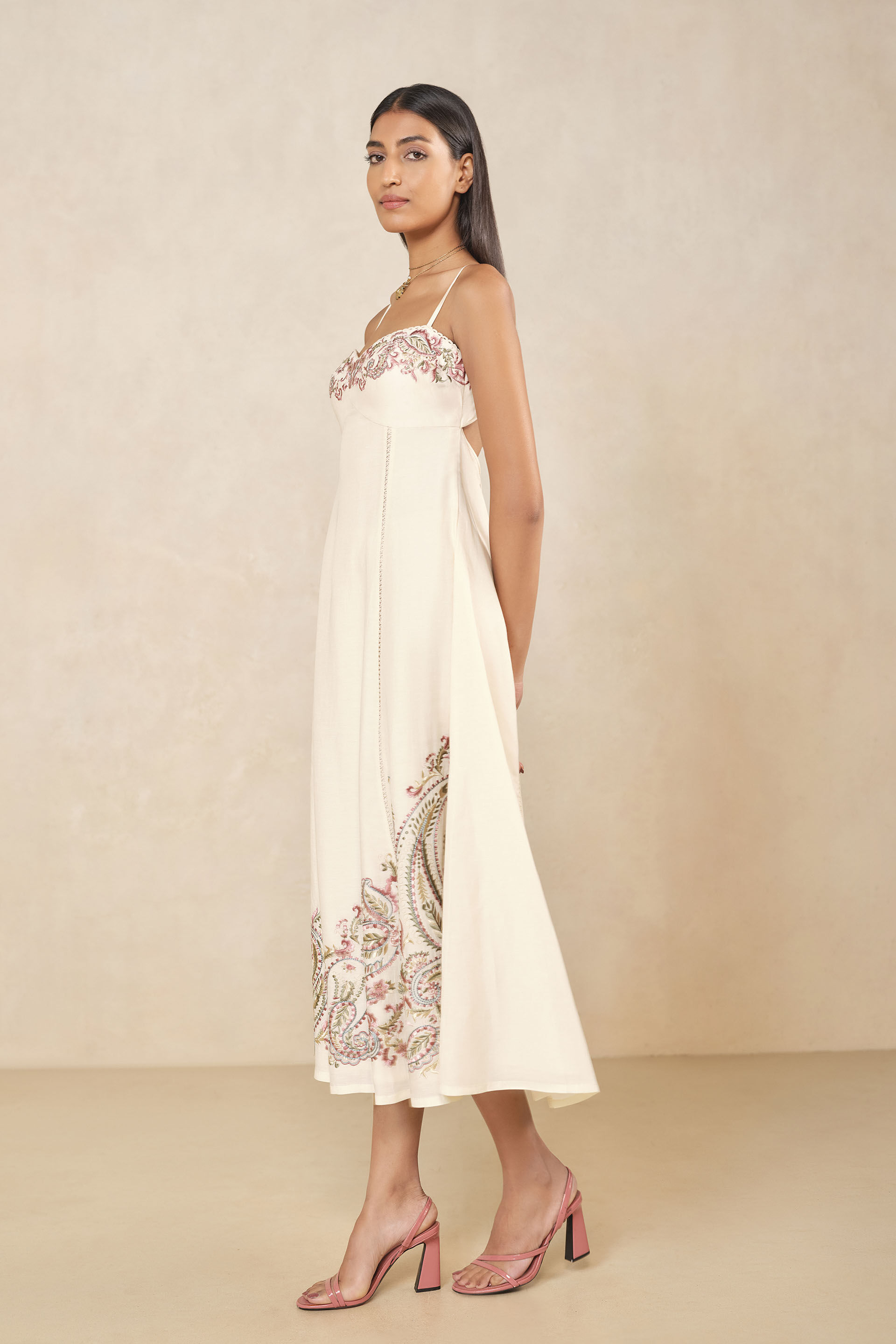 Alora Embroidered Dress - Natural, Natural, image 4